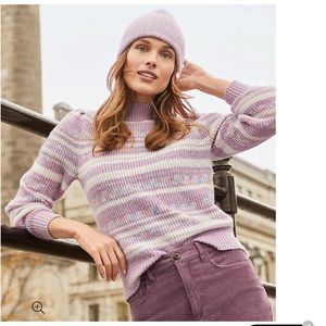 LOFT space dyed violet mock sweater